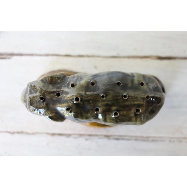 Antique Portuguese Palissy Ware Elephant Toothpick Holder For Sale - Image 6 of 11