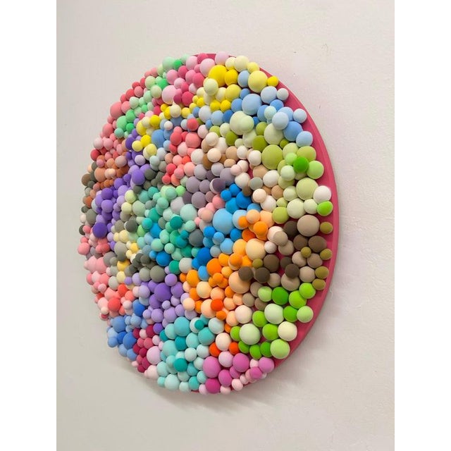 Round Multicolor Relief Wall Sculpture, 2010s For Sale - Image 3 of 9