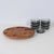 Digsmed Vintage Teak Lazy Susan with Glass Bowls, 1960s, Set of 8 For Sale - Image 4 of 7