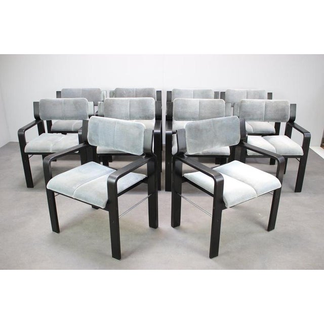 Vintage Armchair by Ludvik Volak for Dřevopodnik Holešov, Czechoslovakia, 1989, Set of 10 For Sale - Image 3 of 18