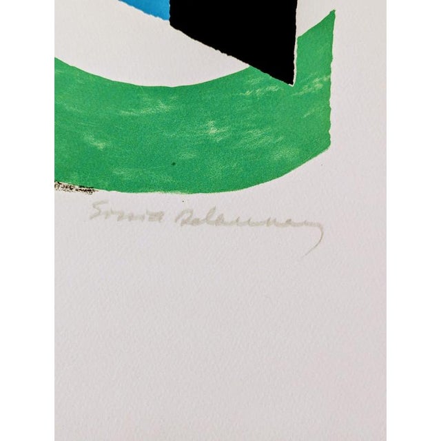 Modern Sonia Delaunay, Green Checkers, 1968, Lithograph For Sale - Image 3 of 4