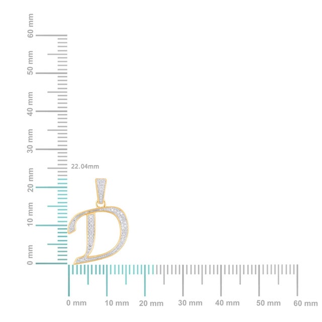 This 10K Yellow Gold Round Diamond D Letter Initial Pendant 1/10 Cttw is a refined diamond necklace crafted in premium 14K...