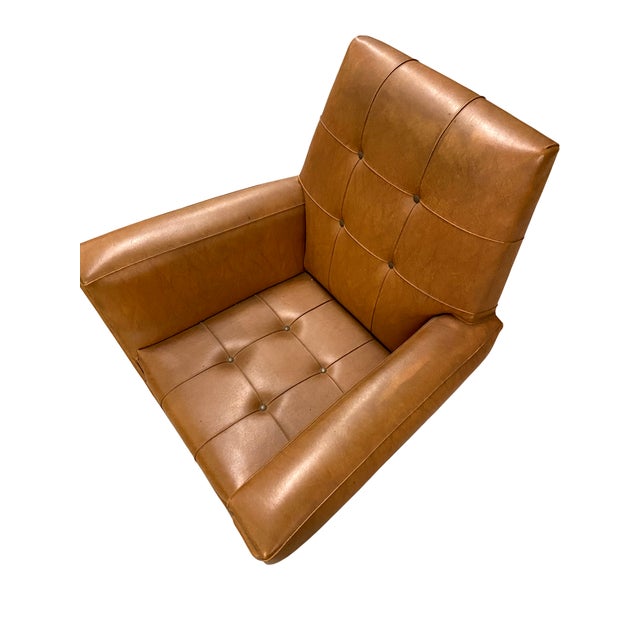 Vintage Cubist Leather Lounge Chair For Sale - Image 4 of 16