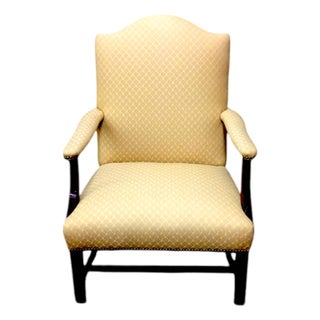 Vintage Arm Chair, Accent Chair, Gold Upholstery For Sale