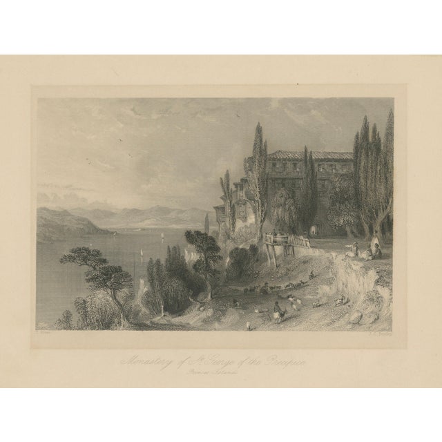After Thomas Allom, Constantinople, St George Monastery, Princes Islands, 1838, Print For Sale - Image 3 of 9
