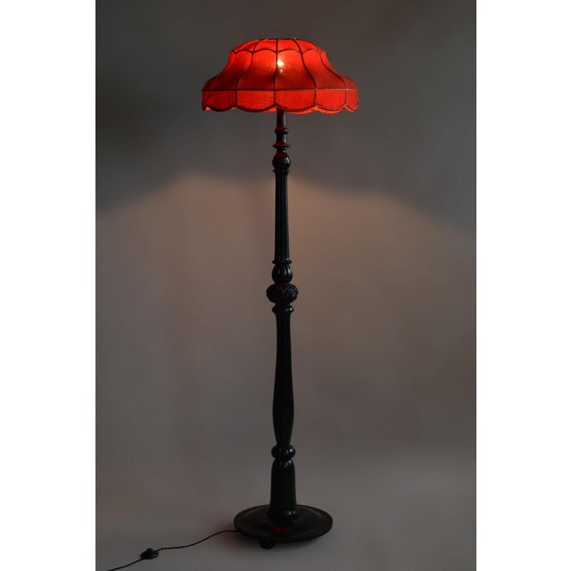 Czech Art Deco Floor Lamp in Beech, 1920s For Sale - Image 10 of 11