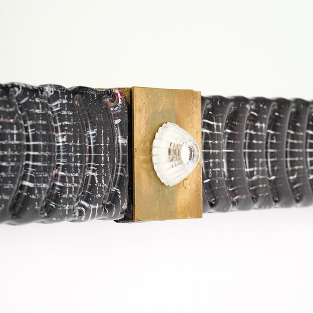 2000 - 2009 Murano Glass and Brass Mirror For Sale - Image 5 of 9