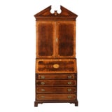 Late 20th Century Stunning Federal Style Mahogany Two-Part Secretary Bookcase | Inlaid Drop Front Desk | Like New Condition For Sale