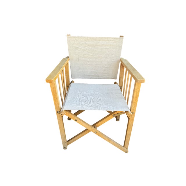 Ivory Set of Folding Directors Chairs For Sale - Image 8 of 18