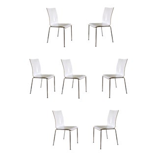 Vintage Red Back Stacking Chairs by Eric Magnussen for Engelbrechts, 1990s, Set of 7 For Sale