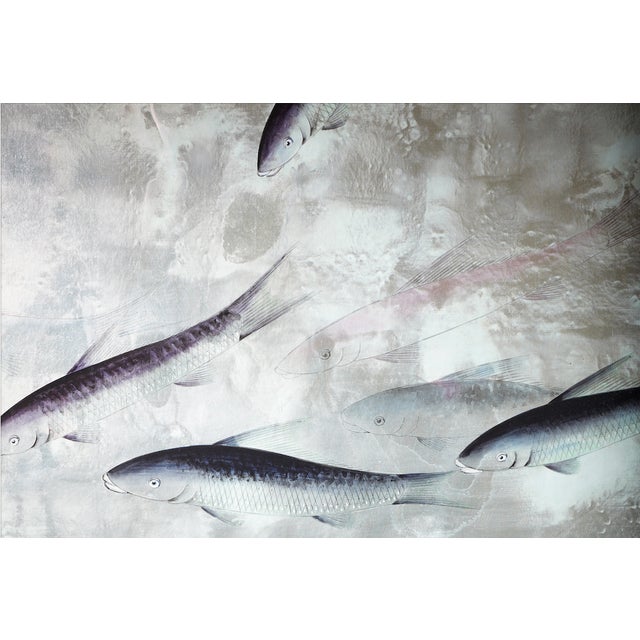 Not Yet Made - Made To Order Fishes, Hand-Painted Metal Wallpaper For Sale - Image 5 of 5
