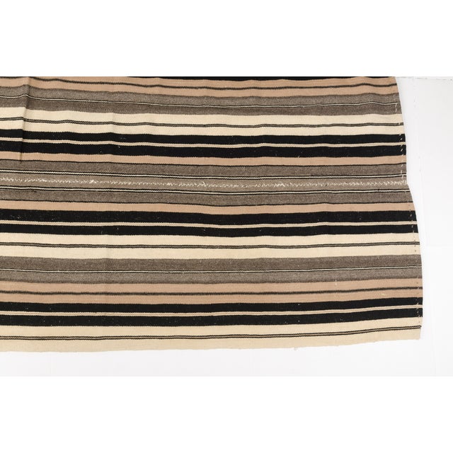 Kurdish Angora Wool Stripe Kilim Rug For Sale - Image 10 of 10