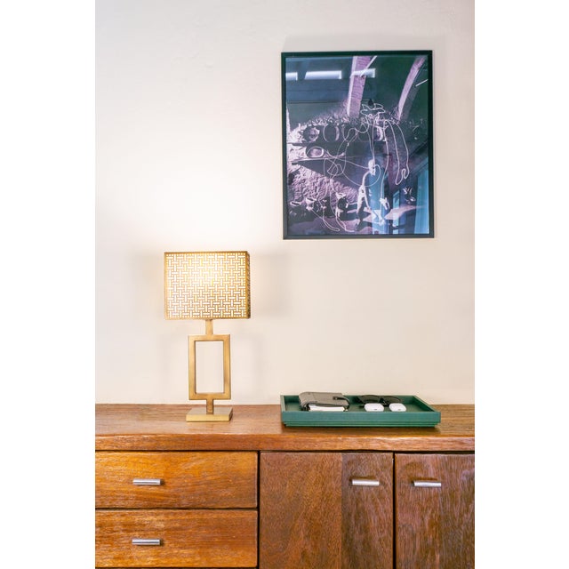 Italian Polaris Table Lamp in Burnished Metal For Sale - Image 4 of 6
