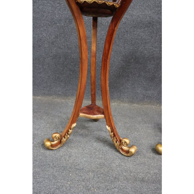 Pair of Hollywood Regency Mahogany Swan Jardinières / Planters For Sale - Image 13 of 14