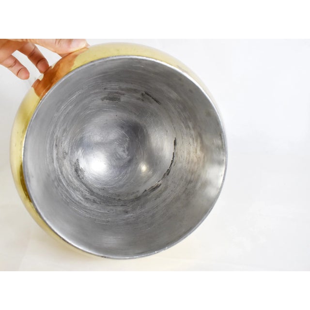 Vintage Brass Pearl Ice Bucket Handmade in Italy For Sale - Image 6 of 13
