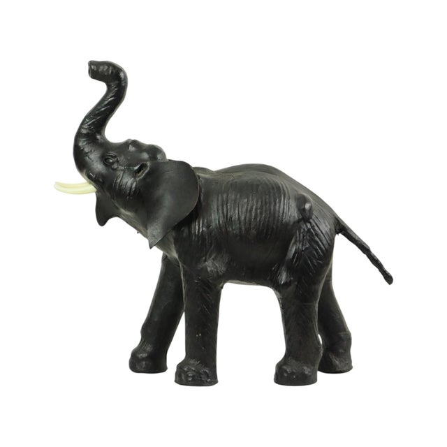 1980s Large Vintage Leather Elephant in the style of Omersa, 1970s For Sale - Image 5 of 13