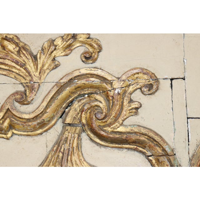 Wood Large French Louis XV Style Parcel Gilt Trumeau Mirror Impressive Design For Sale - Image 7 of 10