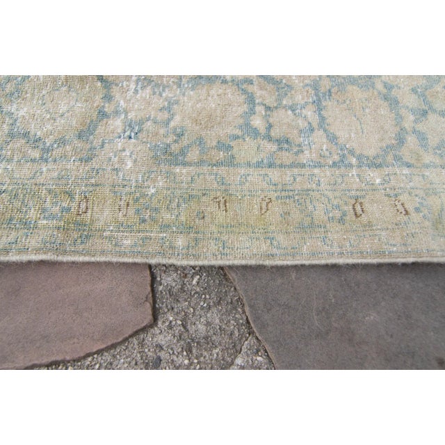 1920s Medallion Sage Blue Hand Knotted Rug - 8’4” X 10' For Sale - Image 9 of 11