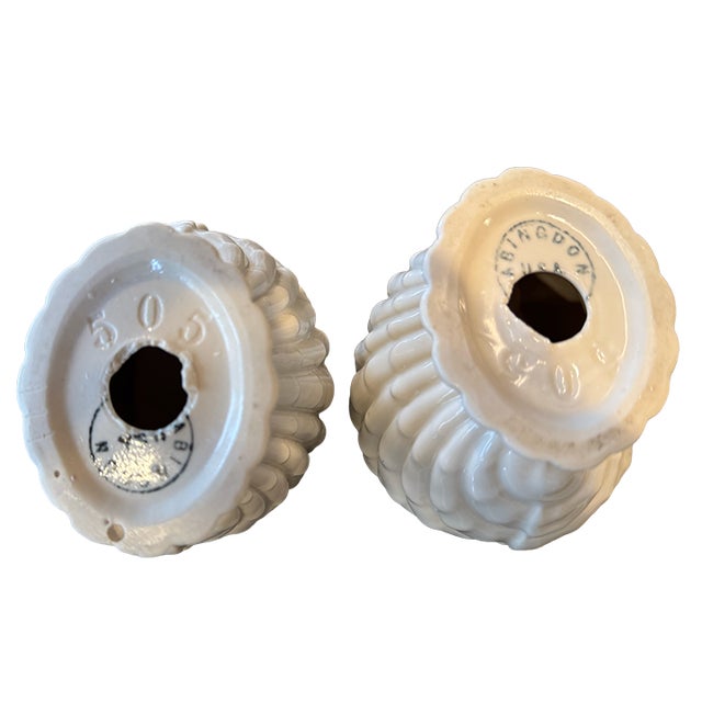 Shell Mid-Century Palm Beach-Style White Abingdon Clam Shell Candlestick Holders For Sale - Image 7 of 10