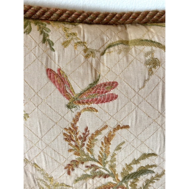 1990s 1990s Lumbar Pillow With Birds and Rope Trim For Sale - Image 5 of 8