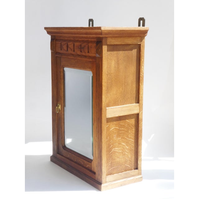 Wood Art Deco Carved Wood and Mirror Apothecary Cabinet, 1920s For Sale - Image 7 of 12