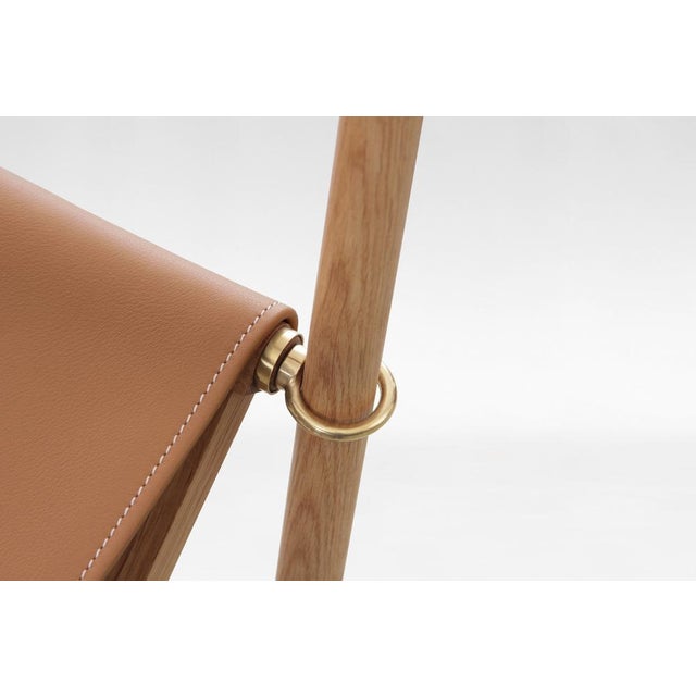 Beige Vintage Folding Safari Chair by Mogens Koch for Rud Rasmussen, 1960s For Sale - Image 8 of 9