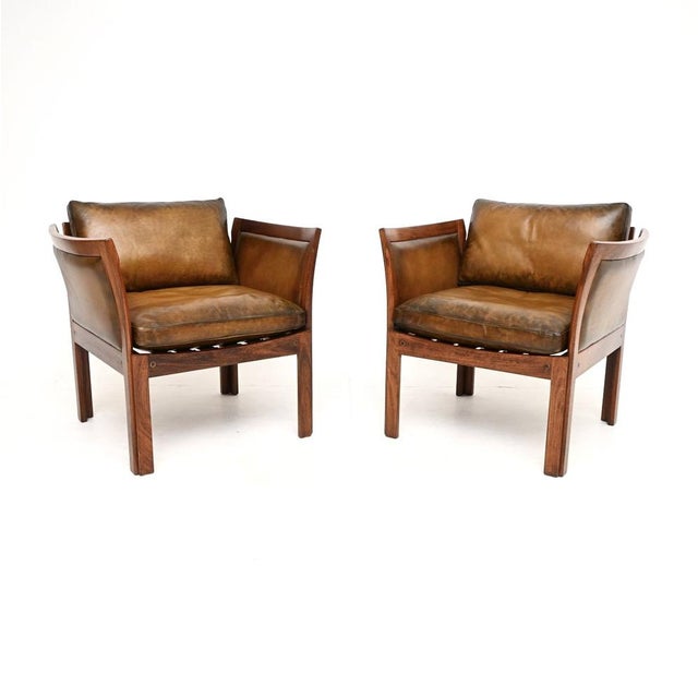 Vintage Danish Armchairs by Illum Wikkelso from CFC Silkeborg, 1960, Set of 2 For Sale - Image 14 of 14