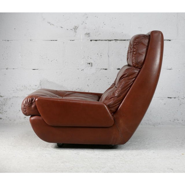 French Space Age Armchair in Leather by Jean Prévost, 1970 For Sale - Image 10 of 18