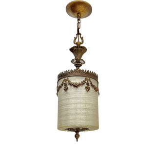 French Louis XVI Style Gilt Brass Cylinder Lantern, 1900s For Sale