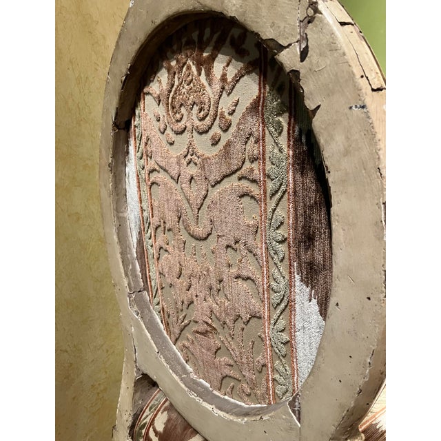 Louis XVI Chairs in Ivory Lacquer, Gilt and Ikat Damask Upholstery, Florence, Italy, 18th Century, Set of 2 For Sale - Image 9 of 18