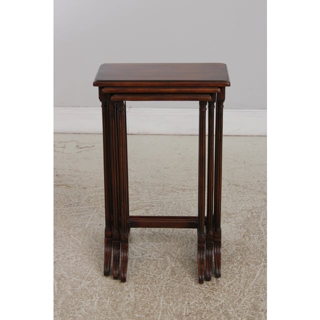 Theodore Alexander Set of 3 Mahogany Nesting Tables For Sale - Image 14 of 17