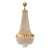 Vintage Large Crystal Tent and Basket Crystal Chandelier Gold Ornaments For Sale