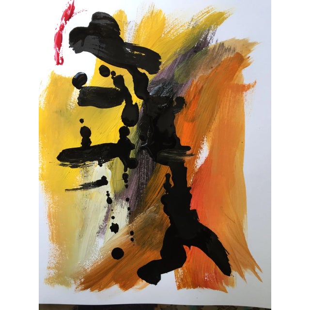 "Fuji" Original Acrylic/Ink Painting on Paper by Erik Sulander 8 x 10 Abstract. Un Framed.