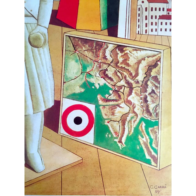 Cream Carlo Carra Vintage 1980 Dumont Art Calendar Collector's Lithograph Print Poster " Musametafisica " 1917 For Sale - Image 8 of 13