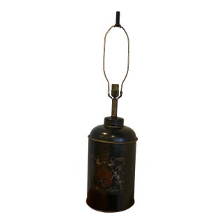 Antique English Tea Tin Lamp For Sale