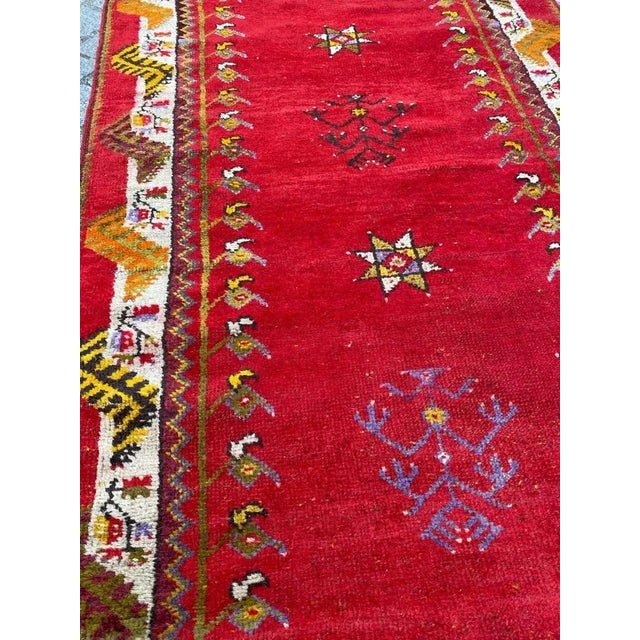 Red Antique Turkish Oushak Runner For Sale - Image 8 of 18