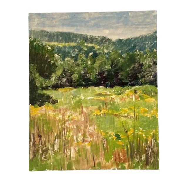 Vintage Abstract Mountain & Valley Landscape Offset Lithograph For Sale