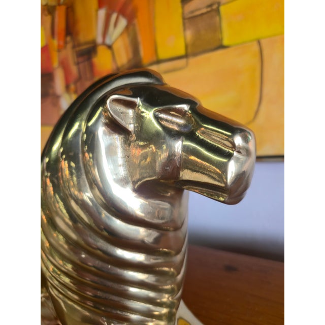 1980s Vintage Brass Lion For Sale - Image 5 of 8