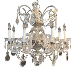 1950’s Venetian Crystal 8 Lite Chandelier For Sale