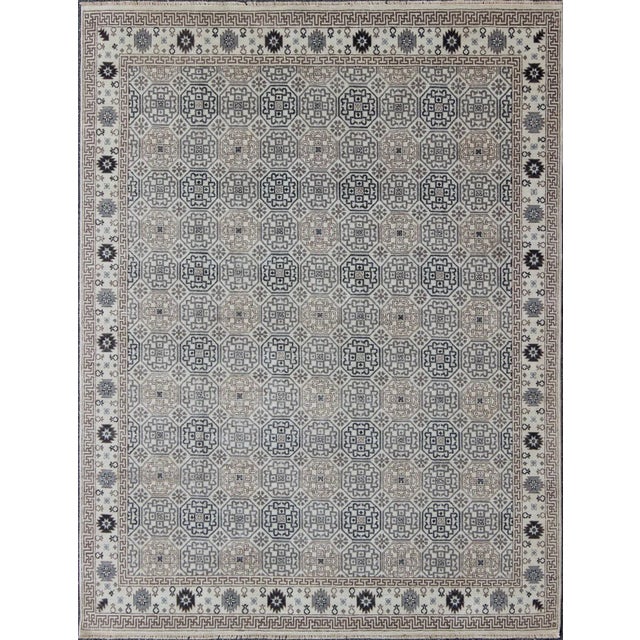 Charcoal Finely Woven Khotan Design Rug by Keivan Woven Arts - 8'2 X 10'3 For Sale - Image 8 of 8