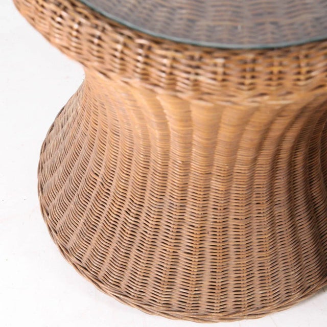 Wood Vintage Rattan Side Tables, Set of 2 For Sale - Image 7 of 8