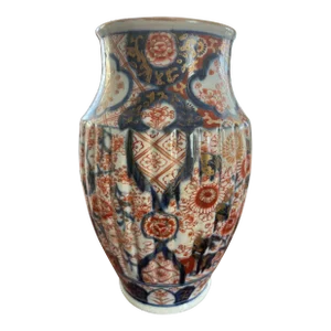 Edo Period 1603-1867 Imari Fluted Vase