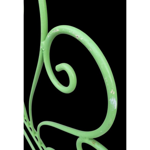 Kelly Green Vintage Iron Bright Green Scroll Palm Beach Regency Twin Size Headboards- A Pair For Sale - Image 8 of 8