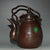 1960s Vintage Copper Wine Pot | Chased Floral Motif & Faux Gemstone | Chinese Tea Kettle For Sale - Image 5 of 9