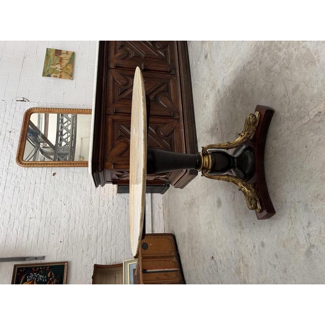 Empire Brass and Onyx Table, 1950s For Sale - Image 3 of 11