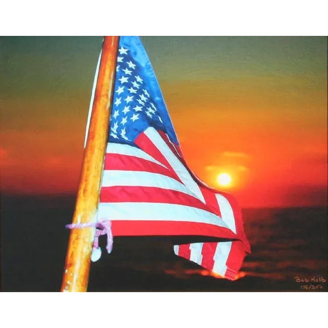 roof through the Night (American Flag) Bob Kolb Size: 30 in. x 24 in. Medium: Giclee on Canvas