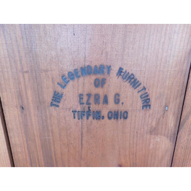 Primitive Shaker Style Paint Distressed Step Back Cabinet by Ezra G Tiffin Ohio For Sale - Image 16 of 18