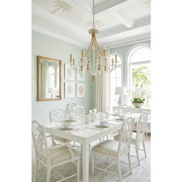 Vintage Dorothy Draper Style 8 Light Hollywood Regency Braided Gold Cream Tassel Chandelier For Sale - Image 11 of 11