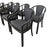 Postmodern Vintage Italian Modern Black Lacquered Dining Chairs - Set of 8 For Sale - Image 3 of 9