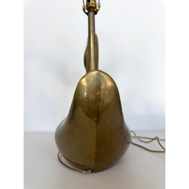 Vintage Hollywood Regency Cast Brass Swan Table Lamp Mid-Century Sculpture For Sale In Philadelphia - Image 6 of 18